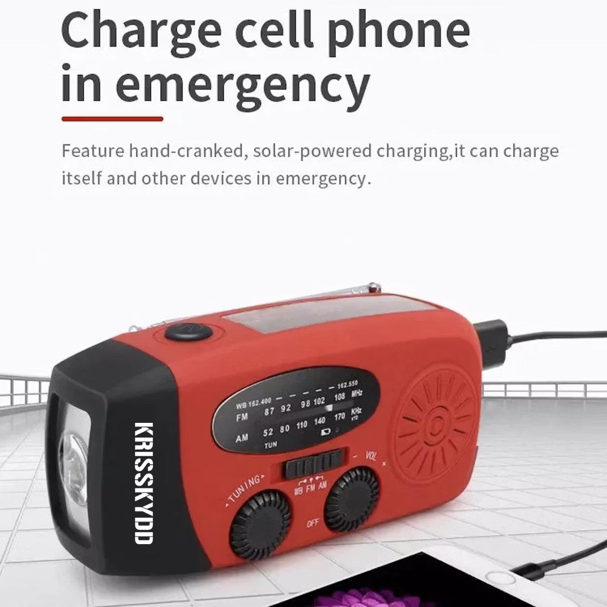 Nödradio Original – Vev, Solceller & Powerbank
