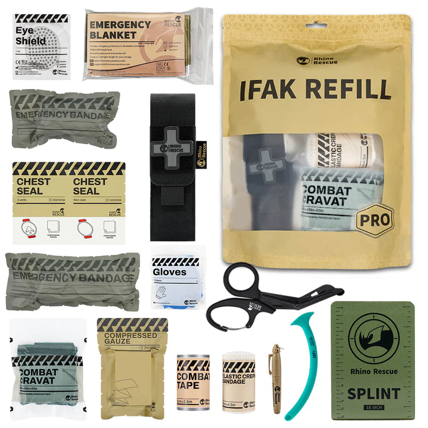 🩹 Traumakit – Refill med avsnörande förband. För snabb stopp av kraftiga blödningar vid olyckor och nödsituationer.